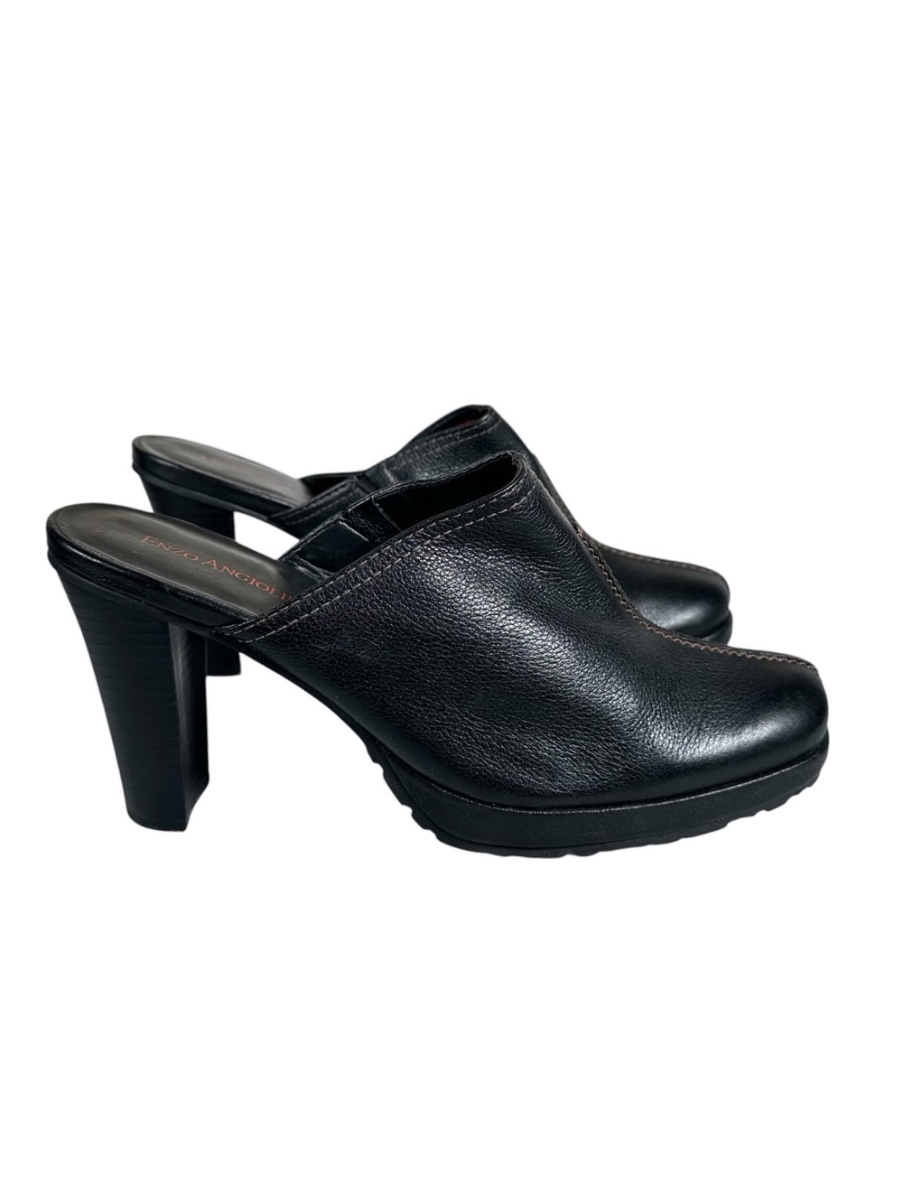 ENZO ANGIOLINI Leather Heeled Mules
